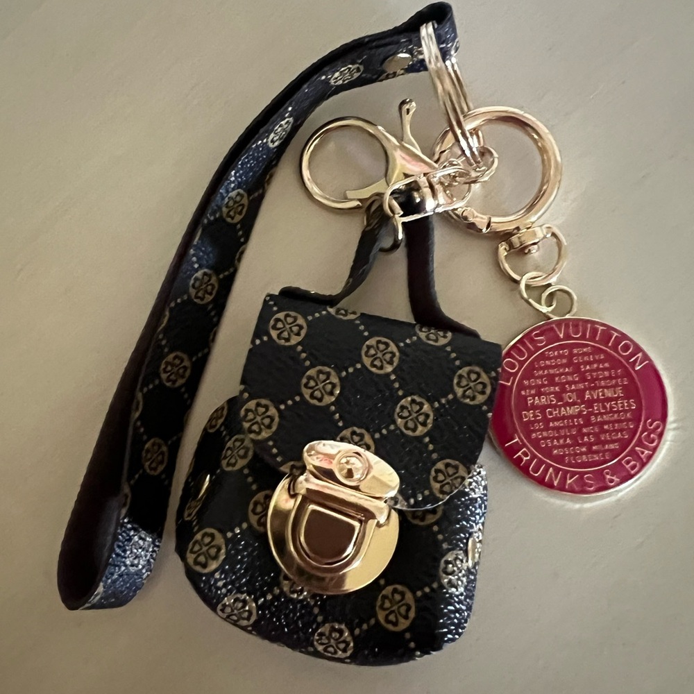 Louis Vuitton Black and Gold Keychain